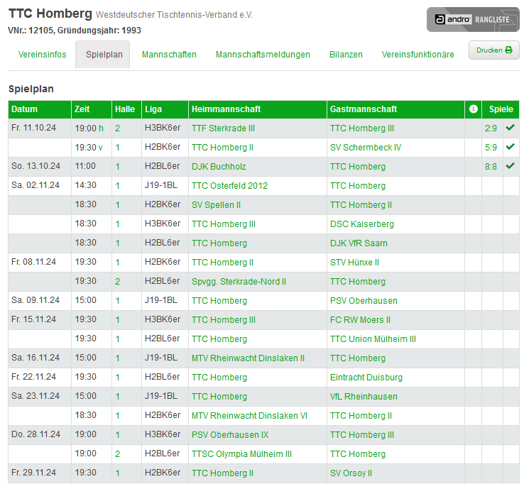 Vereinsspielplan