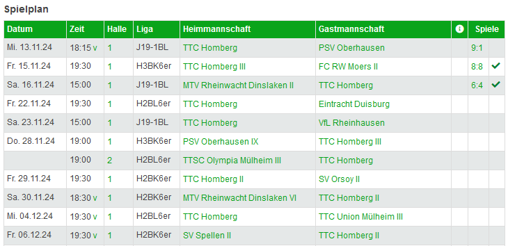 Vereinsspielplan