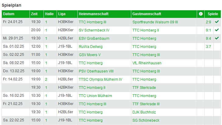 Vereinsspielplan